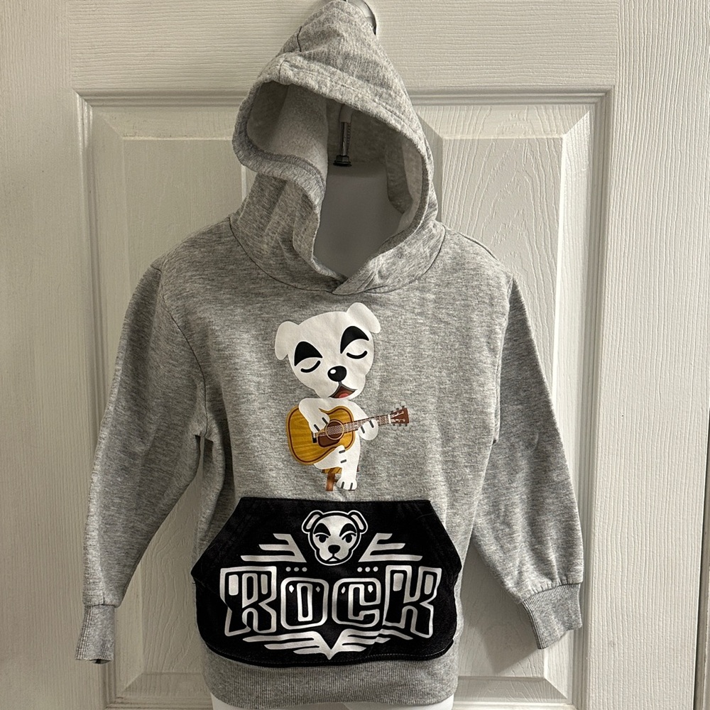 NINTENDO ANIMAL CROSSING Kids Unisex Pullover Hoodie K. K. Slider Size XS